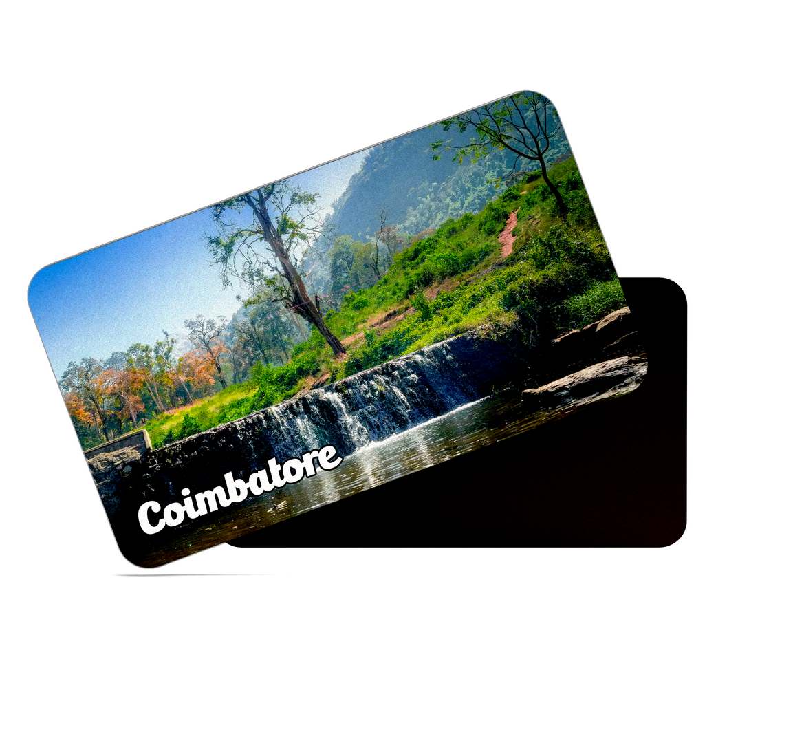 dhcrafts Multicolor Tamil Nadu Coimbatore Design Rectangular Rubber Matte Finish Fridge Magnet / Magnetic Card Pack of 1 (8.6cm x 5.4cm)